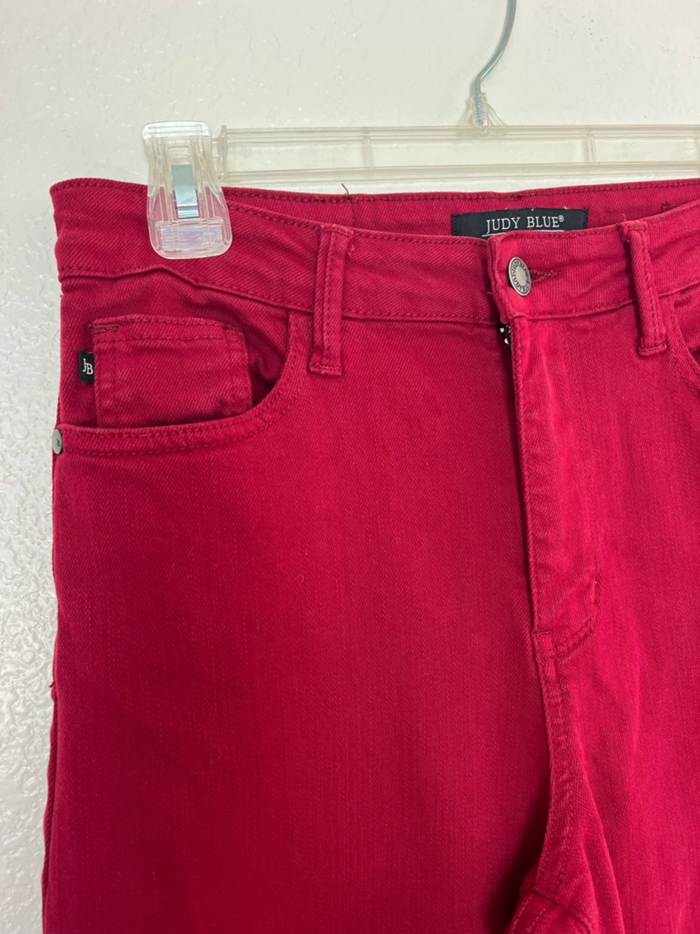 Judy Blue Red Heart Pocket Jeans High Waist Wide Leg Denim Pants Garment Dyed 28 - Picture 7 of 8